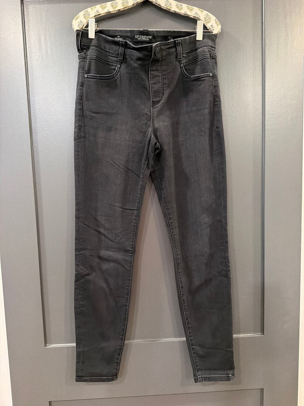 Liverpool Womens Ankle Skinny Jeans Sz 10-30 black High Rise Cotton Blend